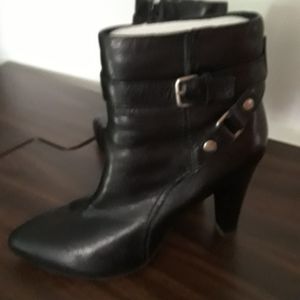 Nine West, black leather boots.
